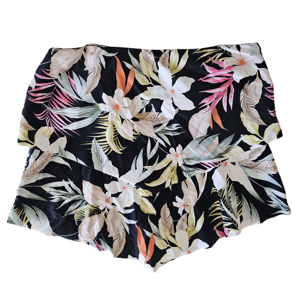 Kona Sol Blue Tropical Print Tankini Top NEW